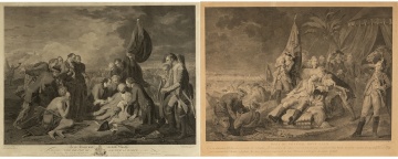 William Woollett (British, 1735-1785) "The Death of General Wolfe" & "Mort du Generale Mont Calm"